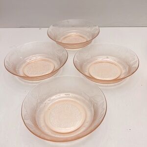 Macbeth Evans Dogwood Pink Depression Glass Bowls set of 4